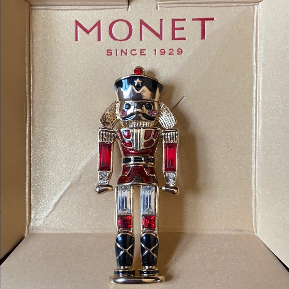 RARE Vintage Gold Tone Monet Nutcracker Brooch/Pin